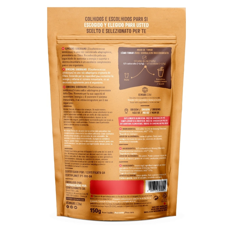 Bio-Sibirisches Ginsengpulver – 150 g – Iswari