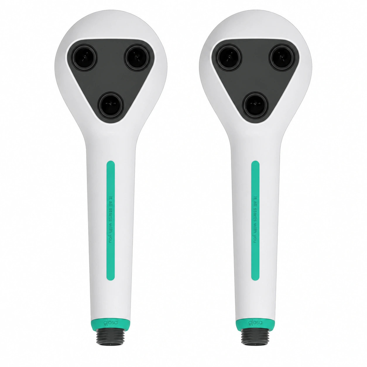 Pack - 2x Gjosa GS3 Umweltfreundlicher und wassersparender Duschkopf - Weiss - Bis zu 65 % Wasserersparnis