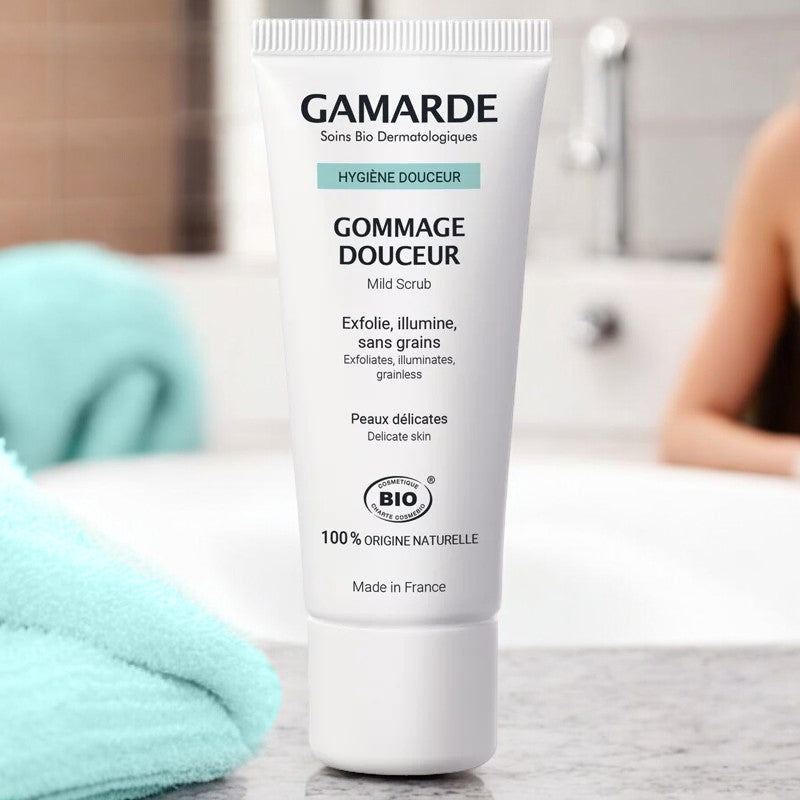 Gommage douceur BIO lavandin, citron & eau thermale - 40g - Gamarde