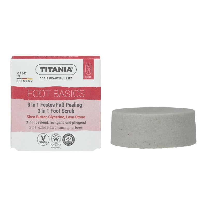 3-in-1 Festes Fußpeeling mit Sheabutter – 60 g – Titania