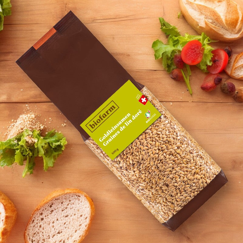 Graines de lin doré suisse BIO - 500g - Biofarm