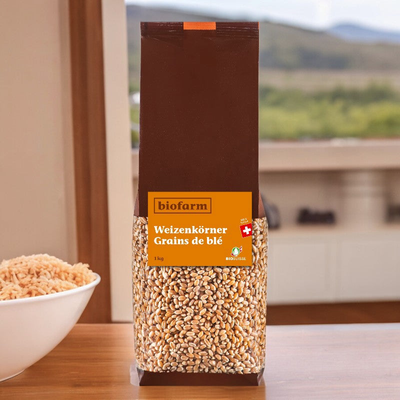 Bio-Schweizer Weizenkörner – 1 kg – Biofarm