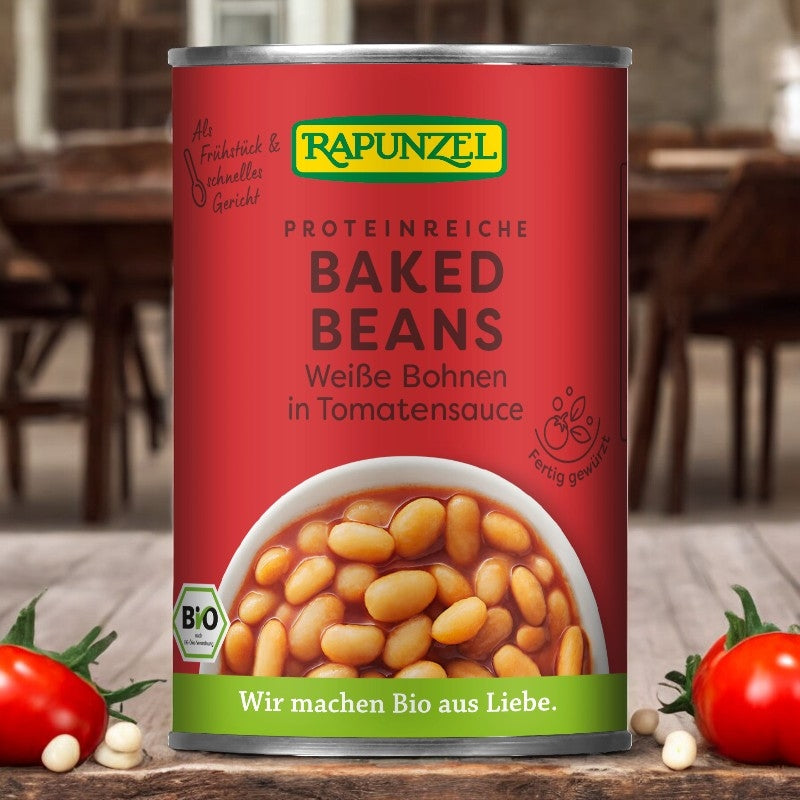 Bio-weiße Bohnen in Tomatensoße (400 g) – Rapunzel