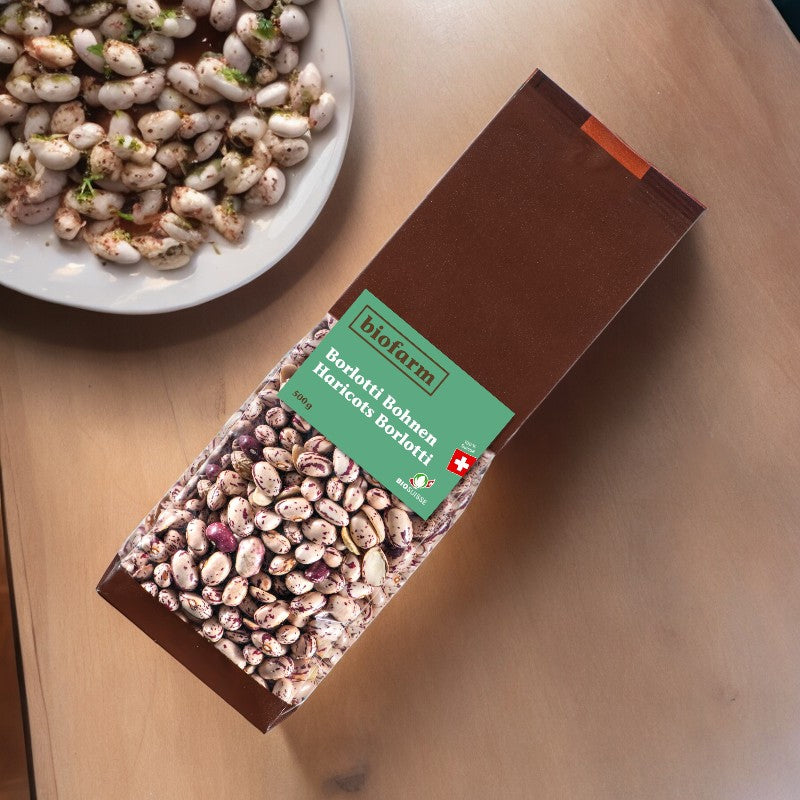 Bio-Schweizer Borlotti-Bohnen – 500 g – Biofarm