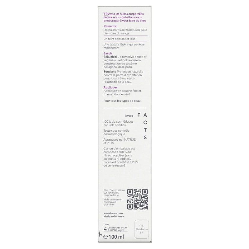 Huile corporelle bio bakuchiol squalane 100 ml lavera 3