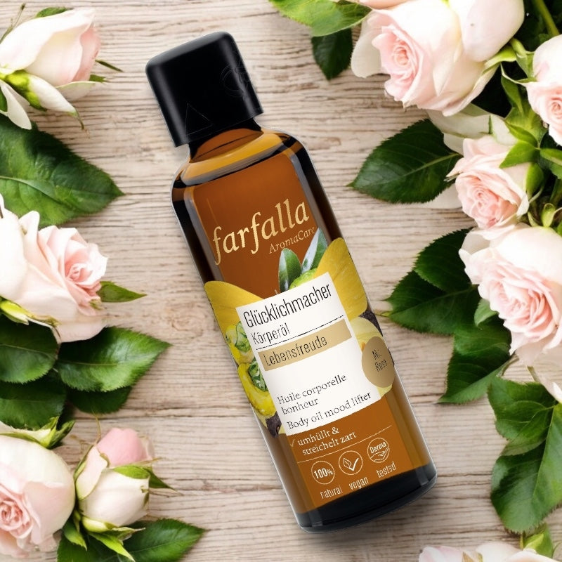 Huile corporelle bonheur BIO rose - 75ml - Farfalla