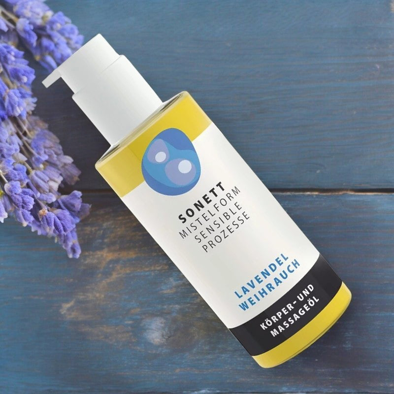 Lavendel &amp; Weihrauch Körper- und Massageöl – 145 ml – Sonett