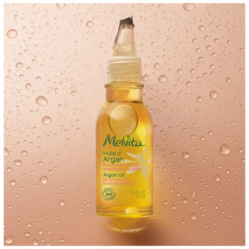 Huile d'argan parfumée à l'huile essentielle de rose BIO - 50ml - Melvita