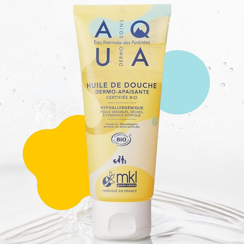 Huile de douche dermo-apaisante BIO eau thermale - 100ml - MKL Green Nature