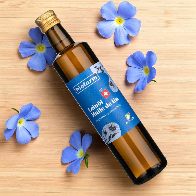 Bio-Schweizer Leinöl – 500 ml – Biofarm