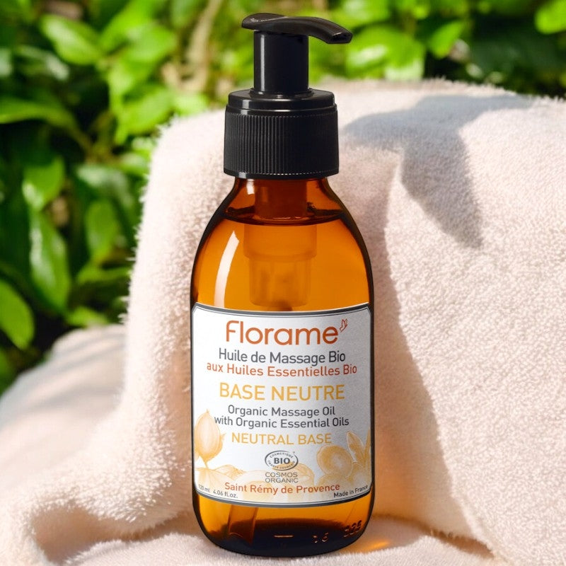 Huile de massage base neutre BIO abricot & sésame - 120ml - Florame