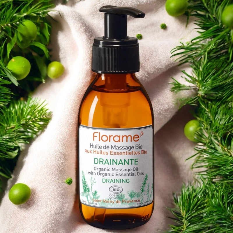 Huile de massage drainante BIO calophyllum & cèdre - 120ml - Florame