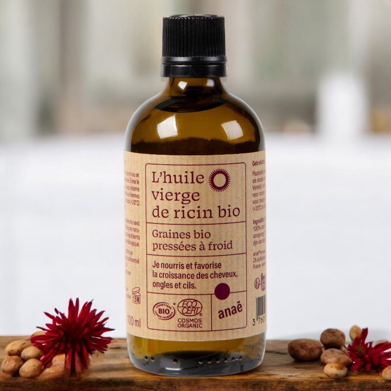 Huile de ricin bio (huile végétale de ricin bio pressée à froid) - 100ml - Anaé