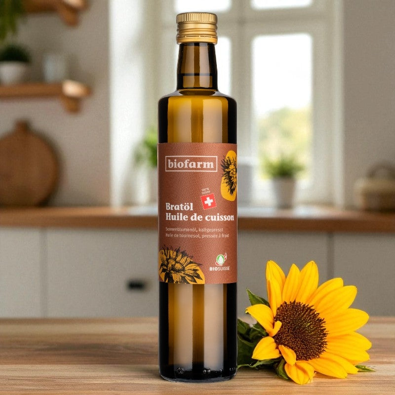 Huile de tournesol pour la cuisson suisse BIO - 500ml - Biofarm