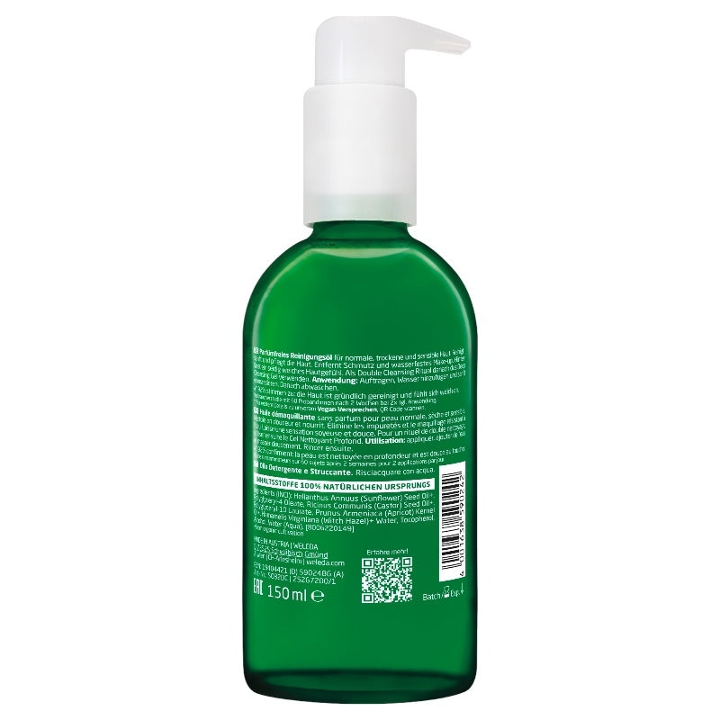 Bio-Reinigungsöl ohne Duftstoffe mit Hamamelis und Aprikose – 150 ml – Weleda