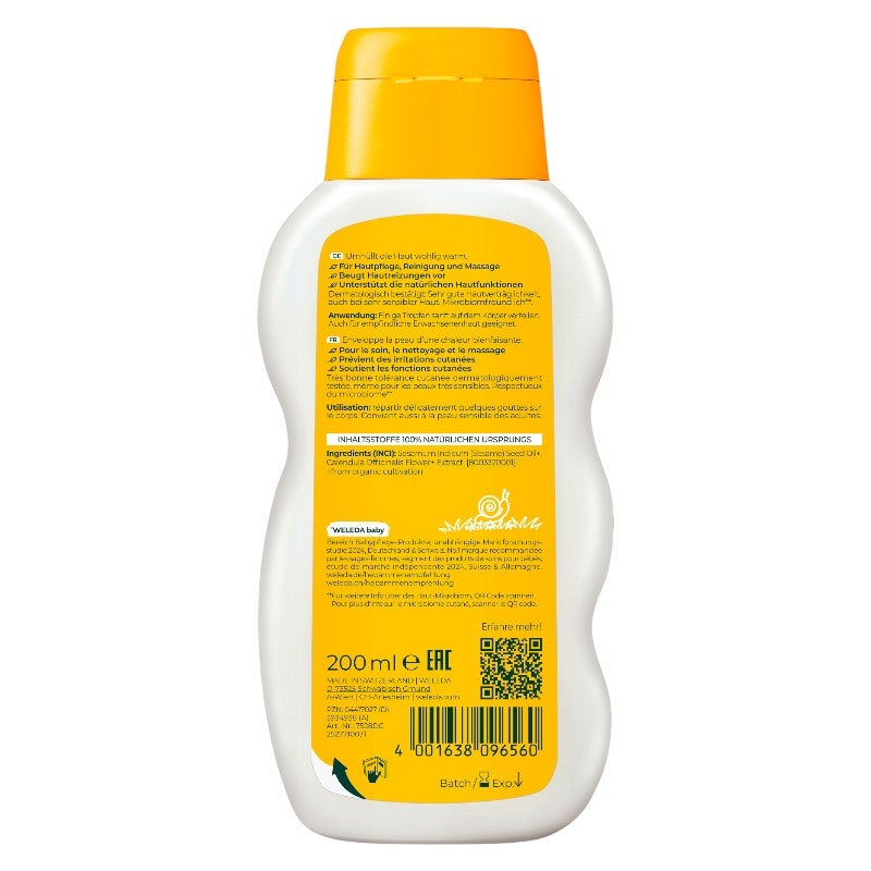 Weleda Bio-Ringelblumenöl für Babys – 200 ml – Duftstofffrei