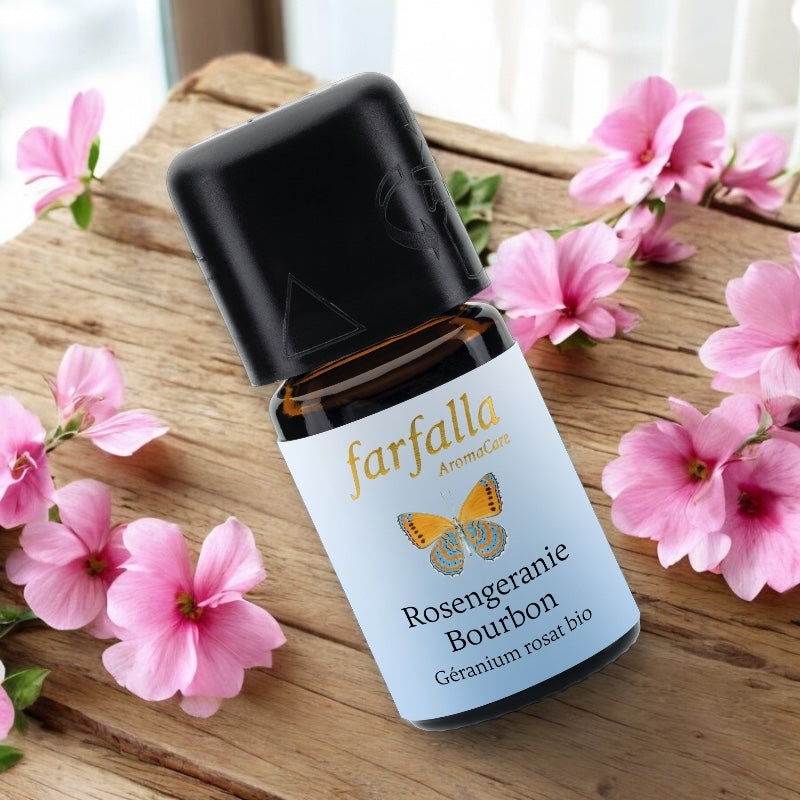Ätherisches Bio-Rosengeranienöl – 5 ml – Farfalla