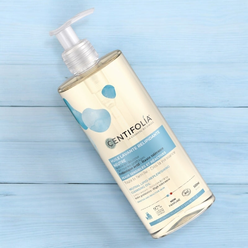 Bio-Reinigungsöl mit neutralem Lipid-Auffüllen, parfümfrei – 500 ml – Centifolia