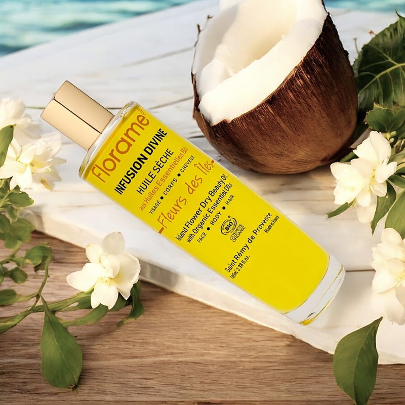 Huile sèche infusion divine BIO fleurs des îles - 100ml - Florame