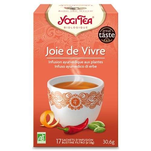 Bio-Aufguss aus Basilikum, Orangenschale und Chili – Joie de Vivre – Yogi Tea