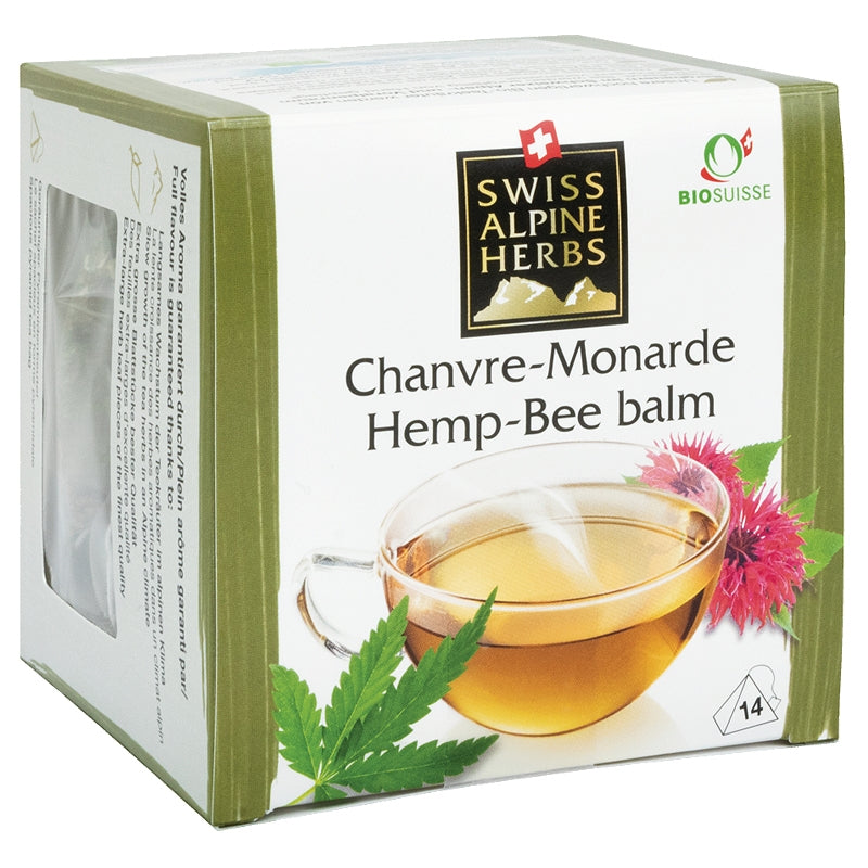 Bio-Hanf- und Monarda-Aufguss – 14 Beutel – Schweizer Alpenkräuter