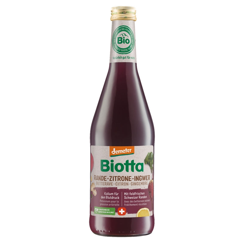 Bio-Rote-Bete-, Zitronen- und Ingwersaft – 500 ml – Biotta
