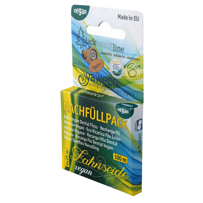 Nachfüllset für vegane Zahnseide aus Wachs – 4 x 25 m – Yaweco
