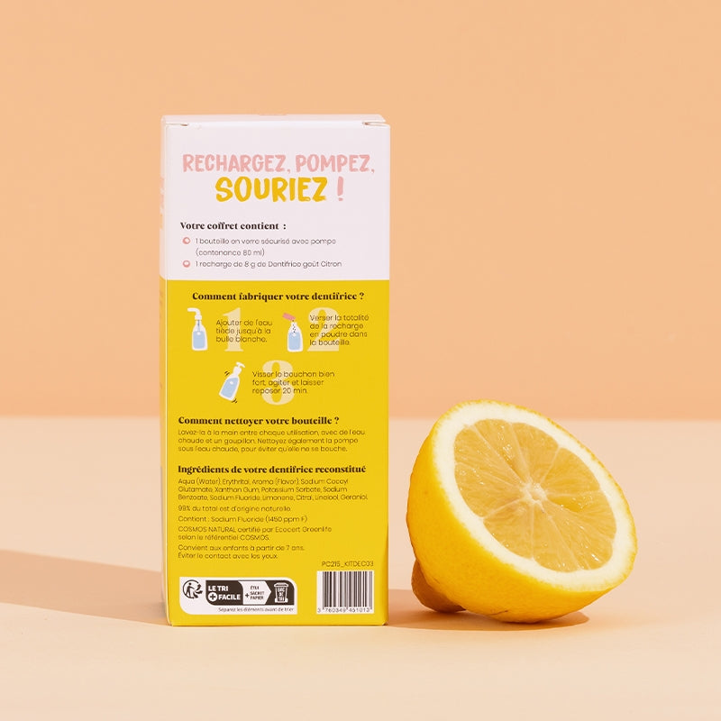 Zitronenzahnpasta-Entdeckungsset mit Fluorid – Pimpant