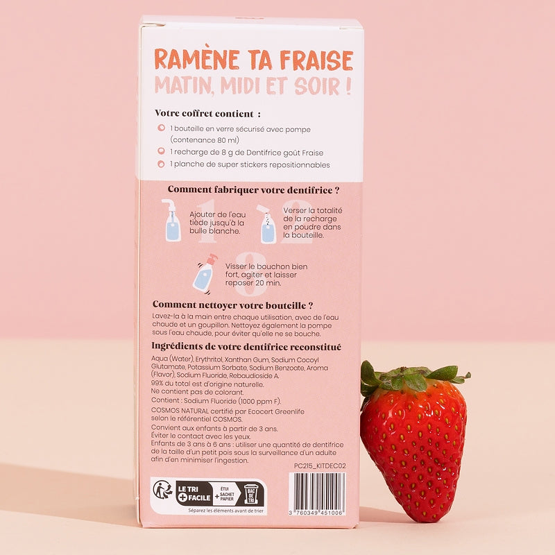 Erdbeer-Kinderzahnpasta-Entdeckungsset - Pimpant