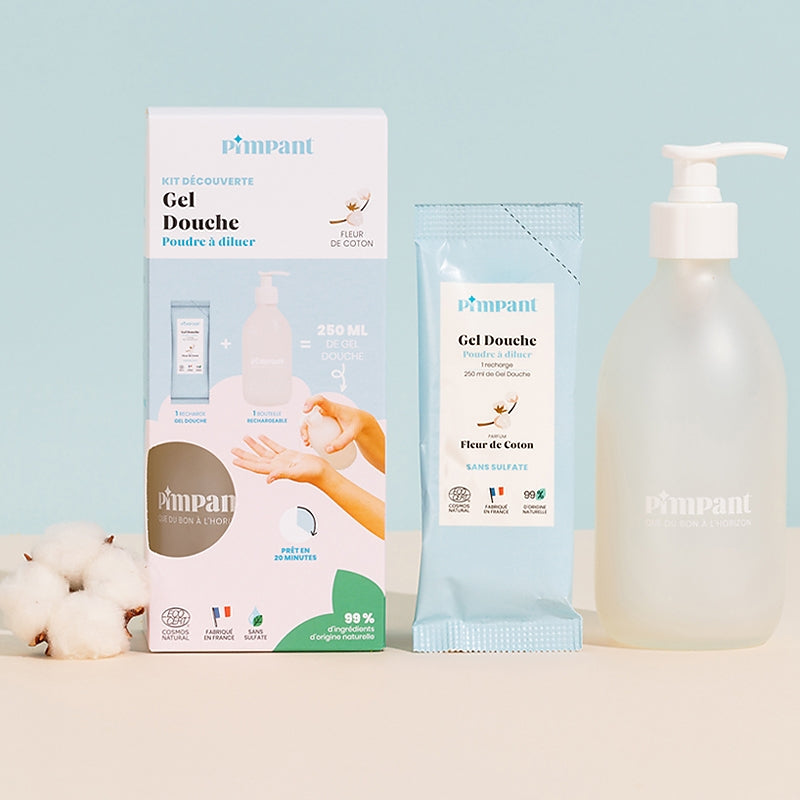 Kit découverte gel douche fleur de coton - Pimpant
