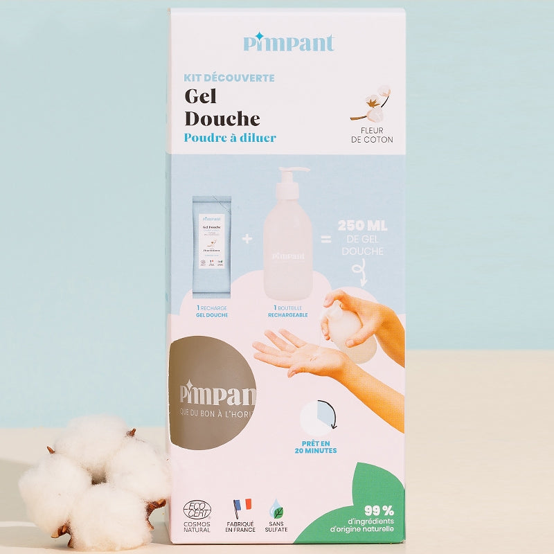Kit découverte gel douche fleur de coton - Pimpant
