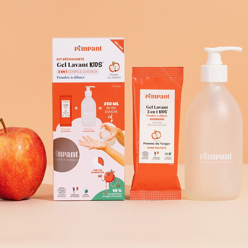 Kit découverte gel lavant 2 en 1 enfants pomme du verger - Pimpant