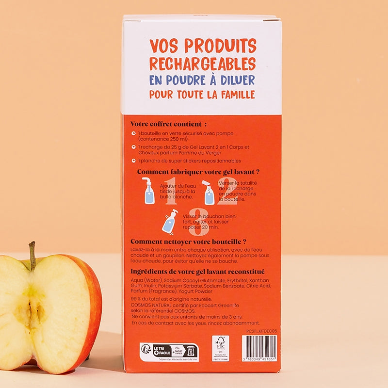 Kit découverte gel lavant 2 en 1 enfants pomme du verger - Pimpant