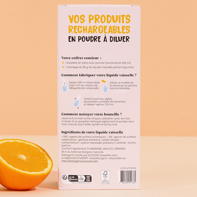Kit découverte liquide vaisselle agrumes - Pimpant