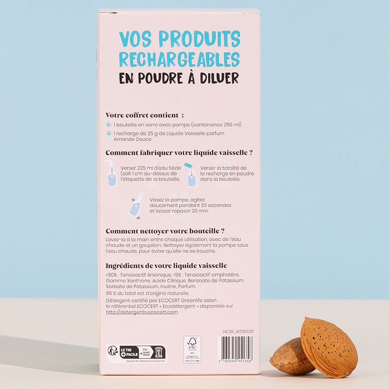 Kit découverte liquide vaisselle amande douce - Pimpant