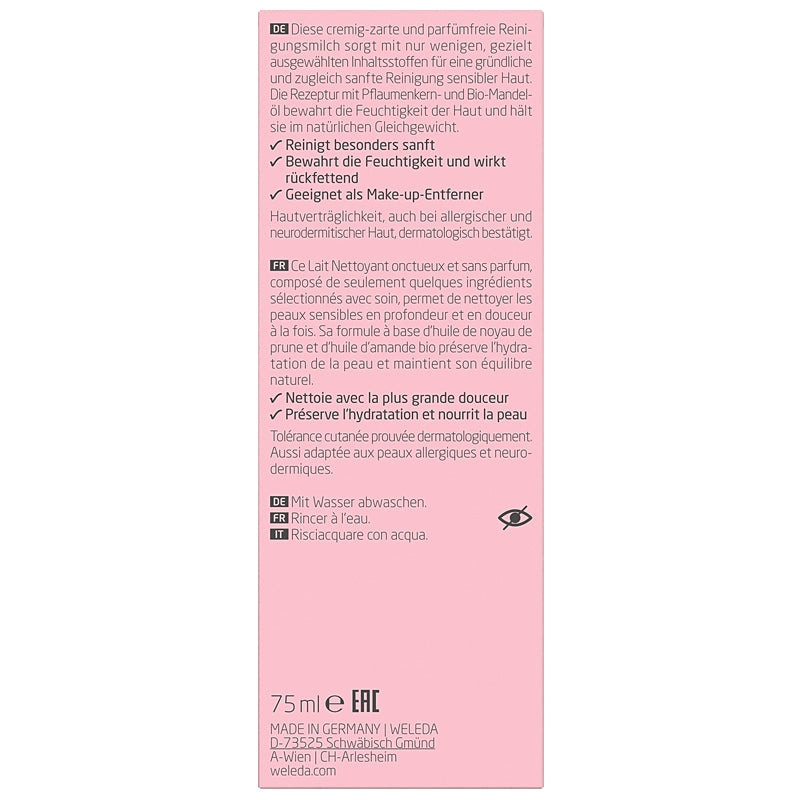 Weleda Bio-Mandel-Reinigungsmilch für empfindliche Haut – 75 ml