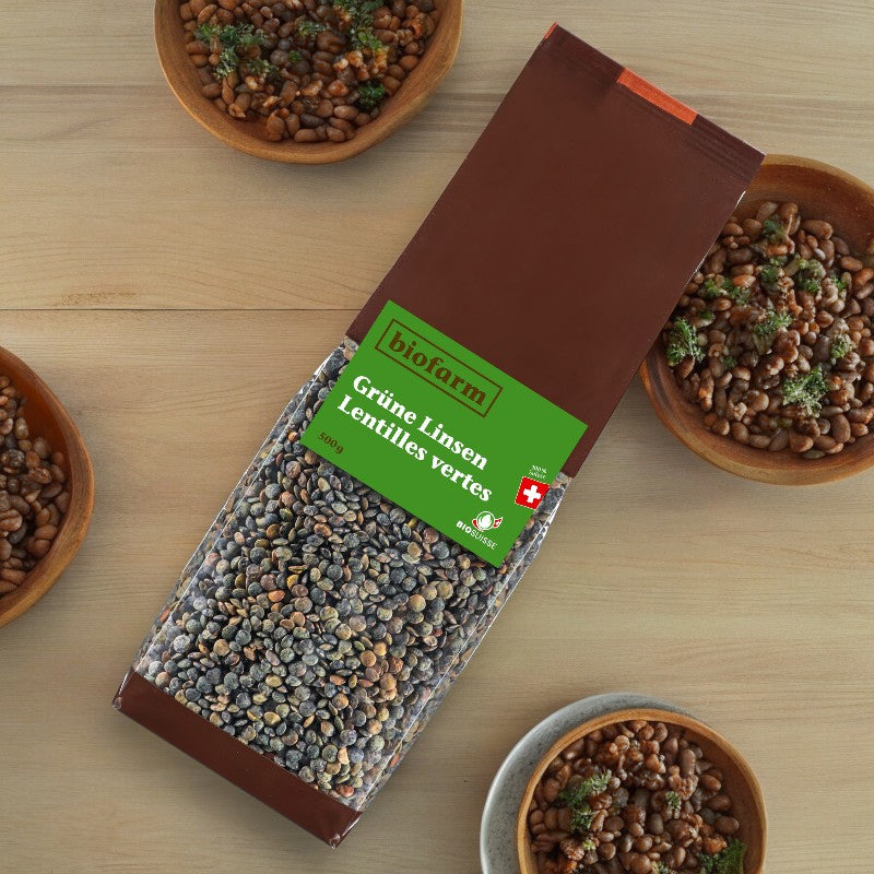Bio-Schweizer grüne Linsen – 500 g – Biofarm