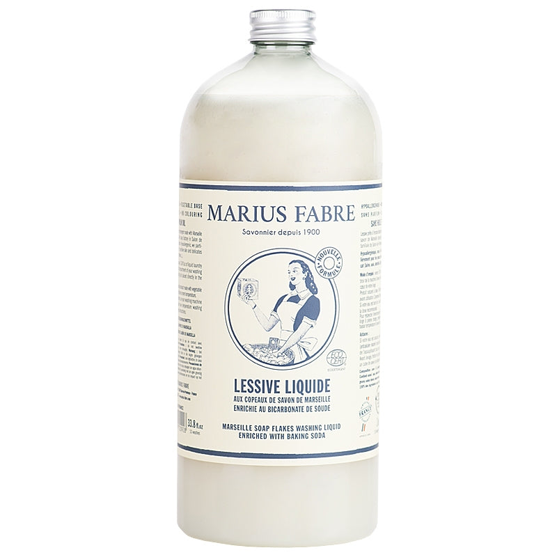 Lessive liquide savon de Marseille & bicarbonate - 1l - Marius Fabre