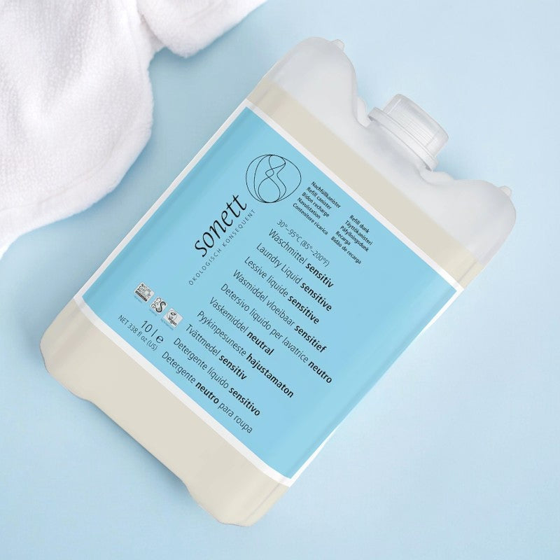 Sonett ECO, parfümfreies, flüssiges Waschmittel für empfindliche Haut – 10 l