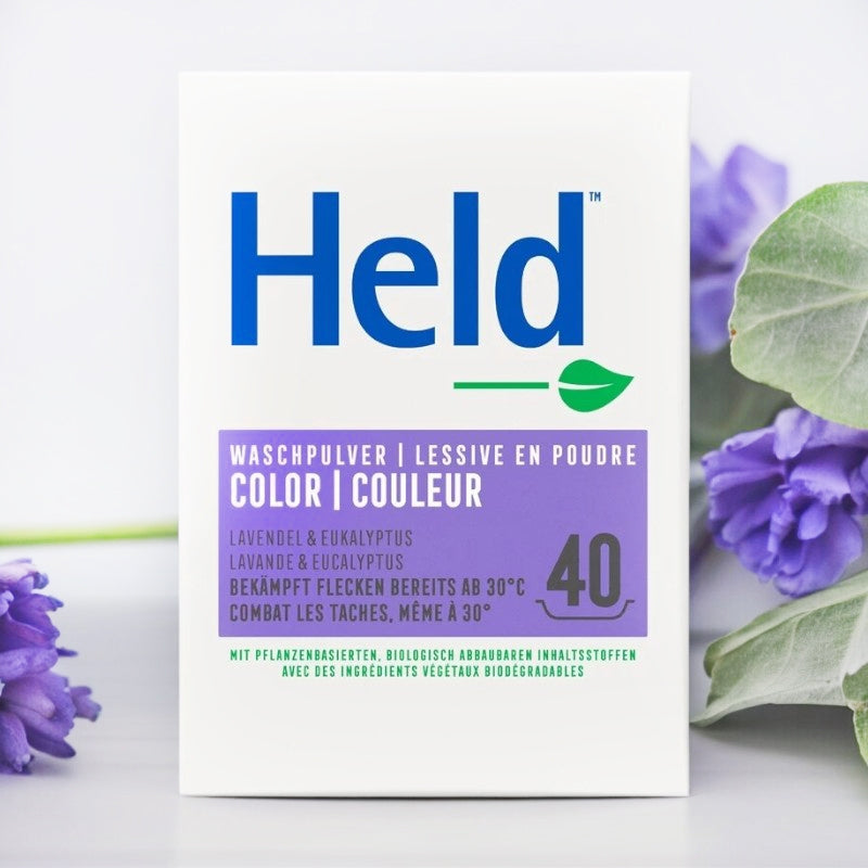 Umweltfreundliches, farbiges Waschpulver, Lavendel &amp; Eukalyptus – 3 kg – Held