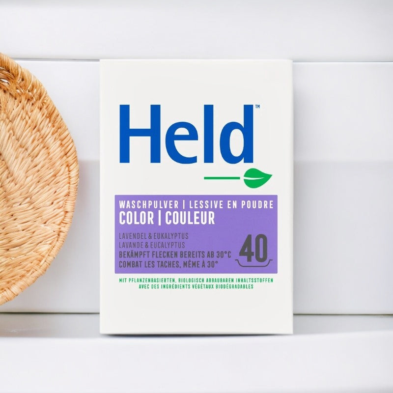 Umweltfreundliches, farbiges Waschpulver, Lavendel &amp; Eukalyptus – 3 kg – Held