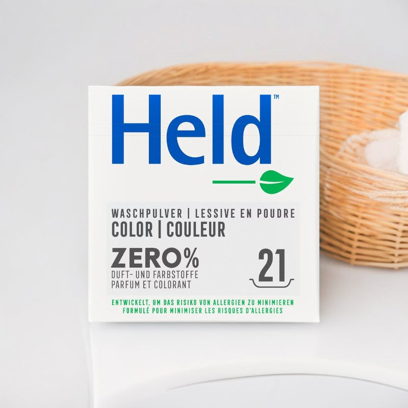 Umweltfreundliches, duftstofffreies Buntwaschmittel – 1,575 kg – Held
