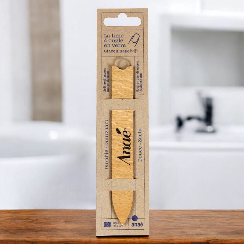 Große Glasnagelfeile mit Holzetui - Anaé