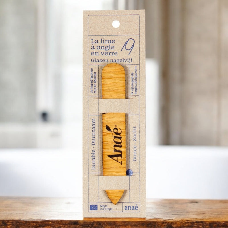 Kleine Glasnagelfeile mit Holzetui - Anaé