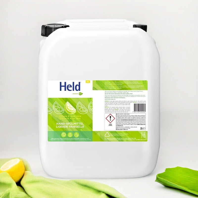 Umweltfreundliches Geschirrspülmittel mit Zitrone und Aloe Vera – 20 l – Held