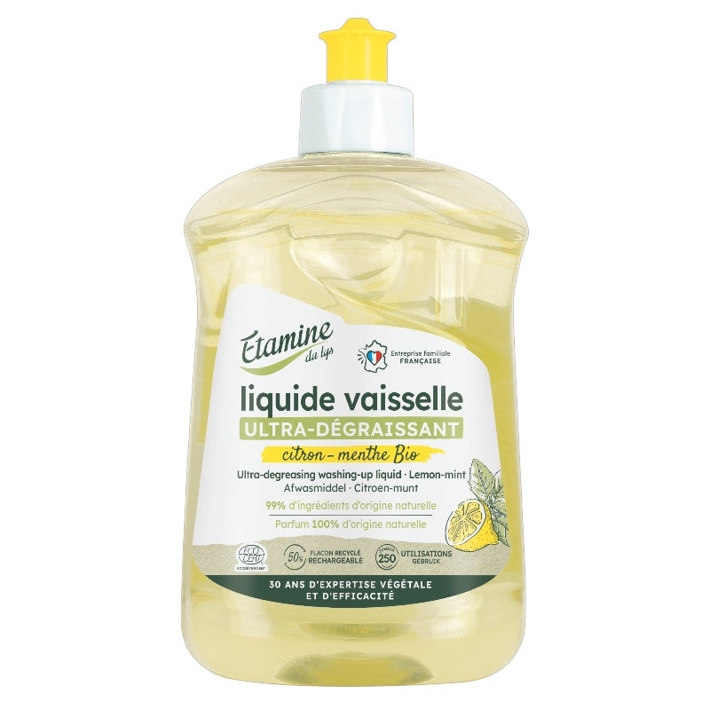 Ultra-entfettendes Geschirrspülmittel mit Zitrone und Minze - 500 ml - Etamine du Lys