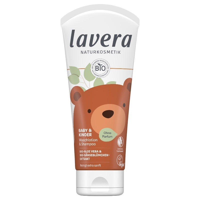 Bio-Aloe-Vera-Babywaschgel &amp; -Shampoo – 200 ml – Lavera