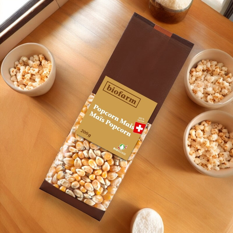 Bio-Popcornmais aus der Schweiz – 200 g – Biofarm