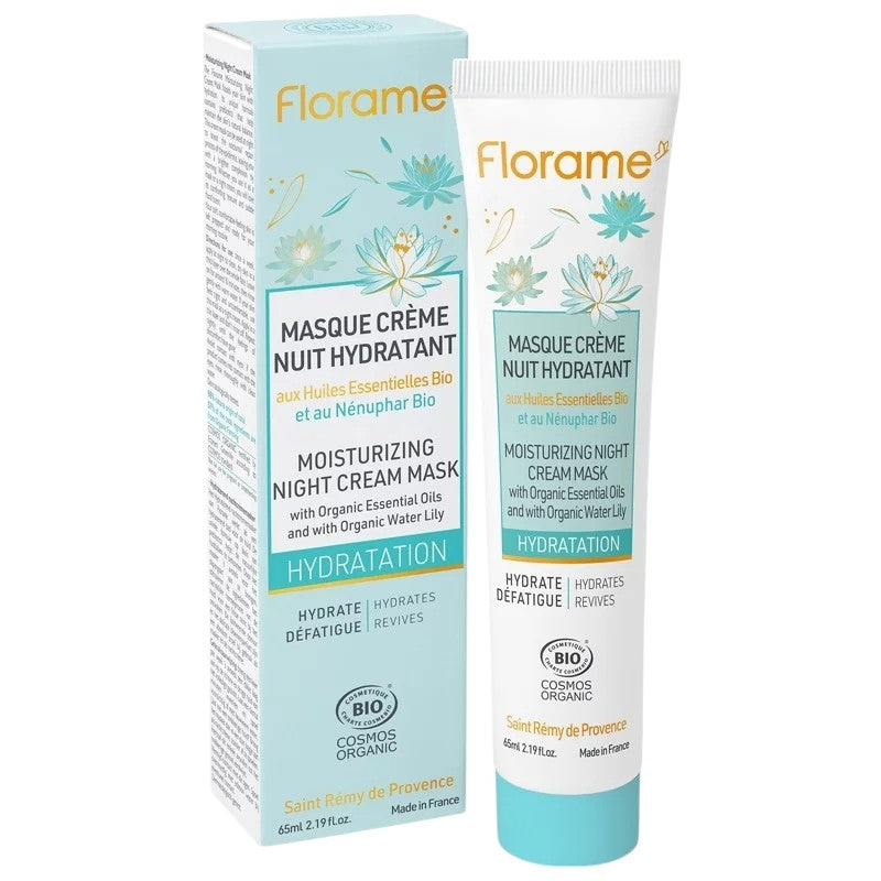 Feuchtigkeitsspendende Nachtcreme-Maske mit Bio-Wasserlilie – 65 ml – Florame