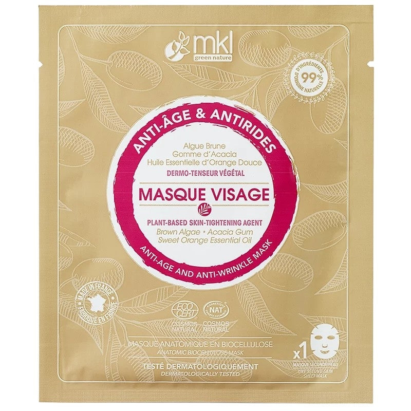 Masque visage anti-âge & antirides naturel algue brune - MKL Green Nature